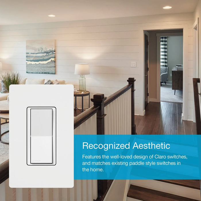 Lutron DVRF-AS-WH Claro Smart Accessory Switch, Only For Use With Diva Smart Dimmer, White