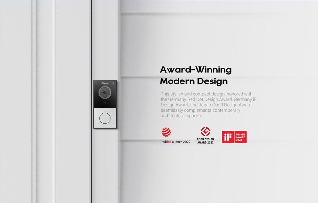 Akuvox E12W SIP Video Door Phone 2MP HD Camera RFID Reader Wi-Fi PoE IP65 - Silver