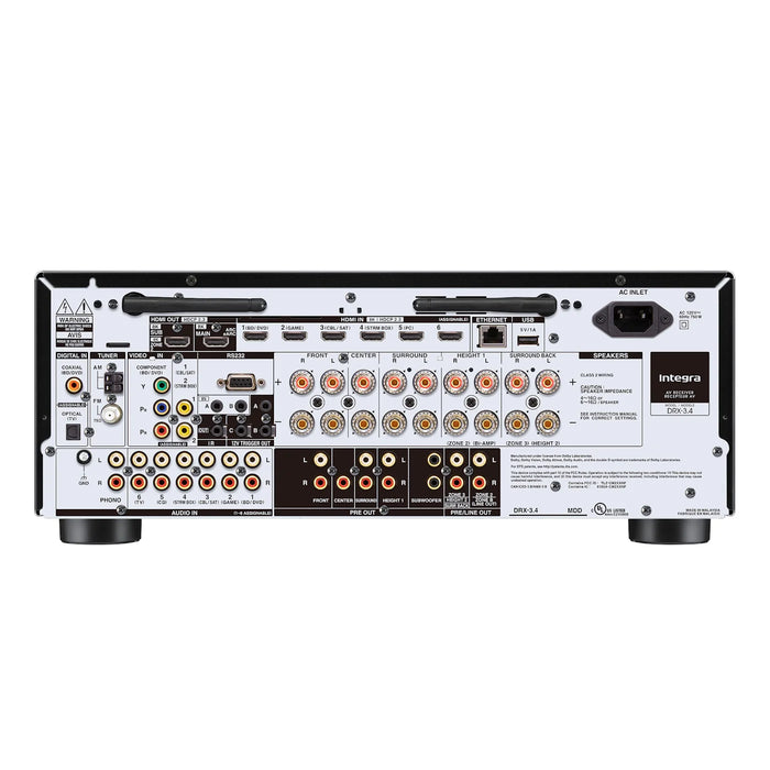 Integra DRX-3.4 9.2-Channel Network AV Receiver with Dolby Atmos, Apple AirPlay, Wi-Fi and Bluetooth - Refurbished