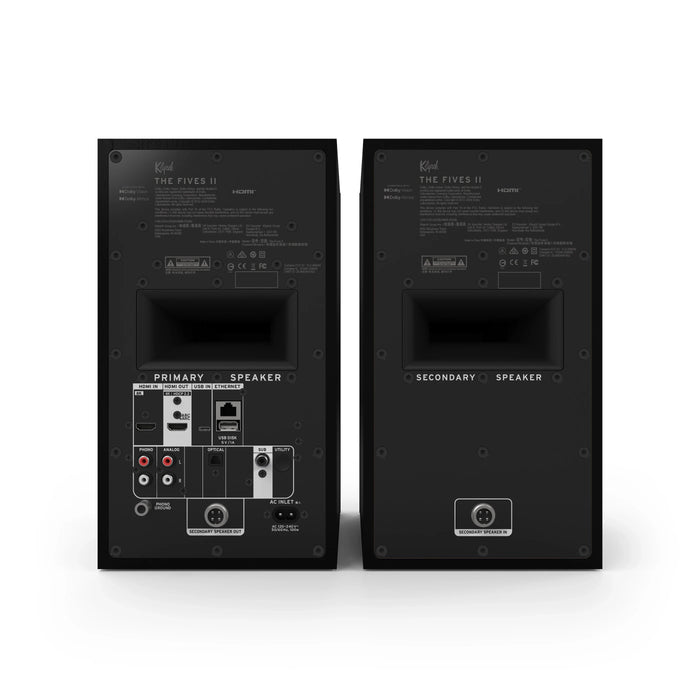 Klipsch The Fives II Dolby Atmos 5.25" Powered Monitor Speakers with WiFi and Bluetooth - Ebony (Pair)
