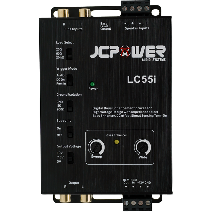 JCPower LC55i Line-Out Converter for Subwoofer & Bass Restoration Processor Car Audio