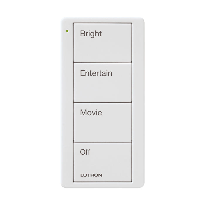Lutron PJ2-4B-GWH-P01 Pico Wireless Control 4-Button Keypad Living or Family Room Scene - White
