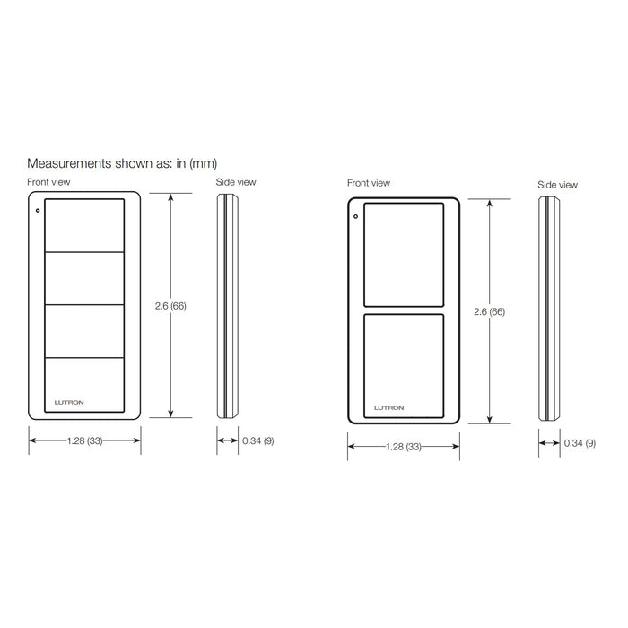 Lutron PJ2-4B-GWH-P01 Pico Wireless Control 4-Button Keypad Living or Family Room Scene - White