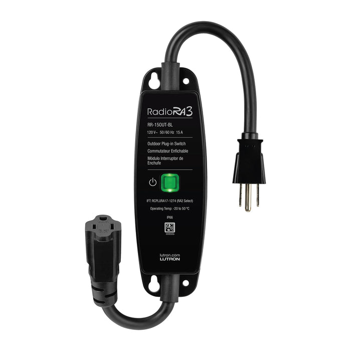 Lutron RR-15OUT-BL Radiora 3 Outdoor Plug-in Switch 120V - Black
