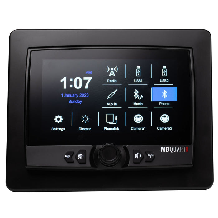 MB Quart GMR-7V1.2 7" Marine Digital Media Source Unit with Wireless Apple CarPlay & Android Auto Bluetooth
