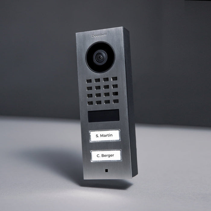 DoorBird D1102V Surface-Mount IP Video Intercom 1080p Ultra‑Wide Camera Night Vision 4D Motion Sensor PoE LAN 2 Call Buttons - Stainless Steel