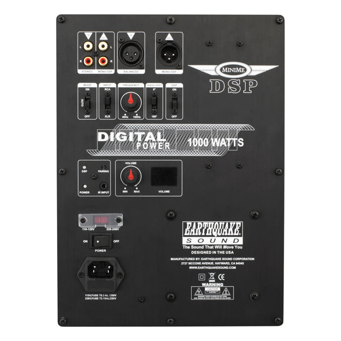 Earthquake Sound MiniMe DSP P-15 Compact Powered Subwoofer 15" 1000W DSP Control and SLAPS Passive Radiator Technology