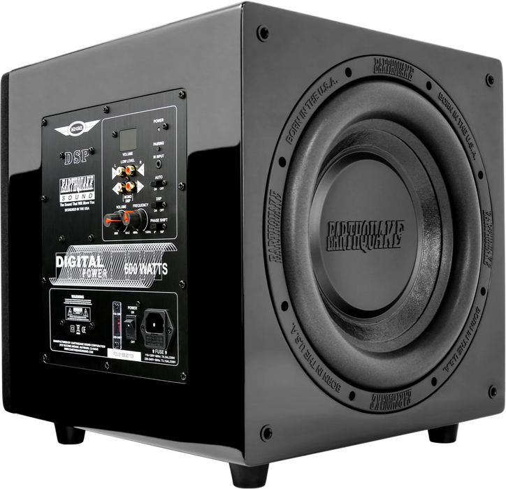 Earthquake Sound MiniMe DSP P-10 Compact Powered Subwoofer 10" 600W DSP Control and SLAPS Passive Radiator Technology