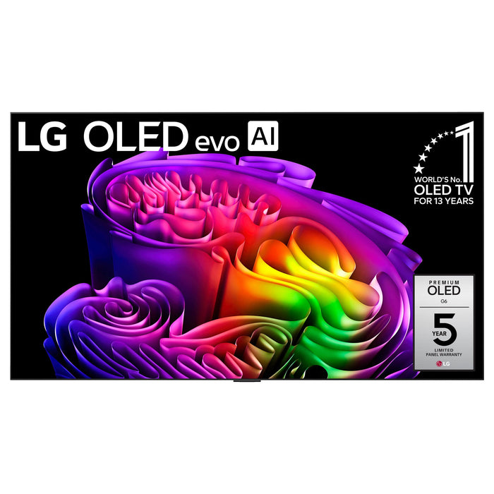 LG 83" Class OLED evo AI G6 4K Smart TV 2026 with Supplied Flush Wall Mount (OLED83G6WUA)