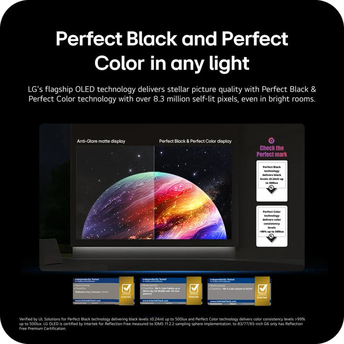 LG 77" Class OLED evo AI G6 4K Smart TV 2026 with Supplied Flush Wall Mount (OLED77G6WUA)