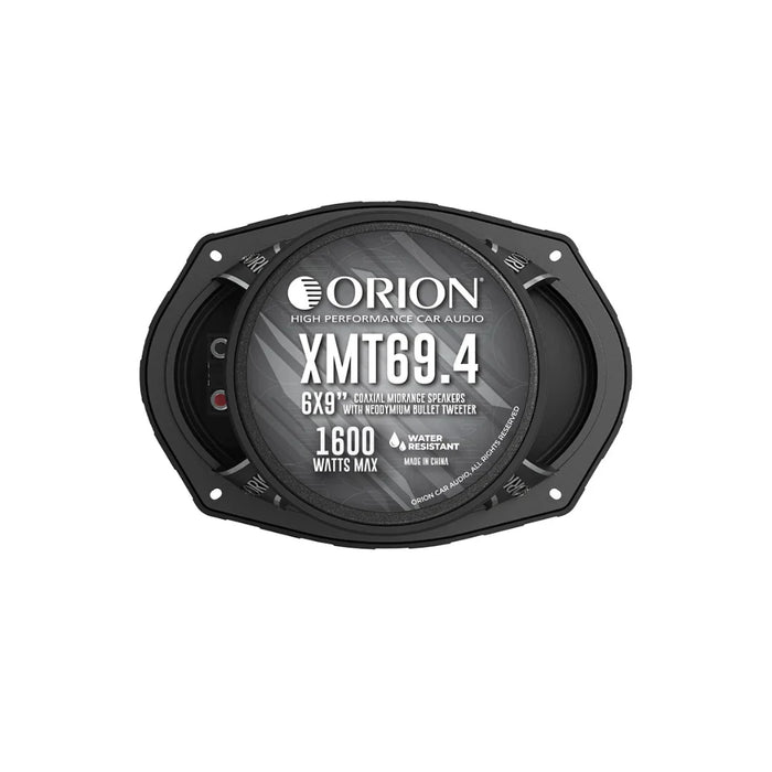 Orion XMT69.4 6x9” 400W RMS 4 Ohm Water-Resistant Midrange Coaxial Speakers W/ Grills (Pair)