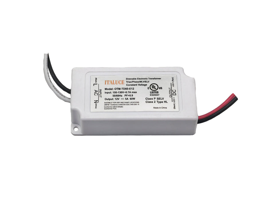 60W Dimmable LED Driver 12V DC Constant Voltage Power Supply Transformer