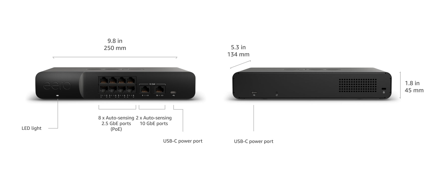 eero PoE Gateway 10-Port Router and PoE Switch Two 10 GbE ports and Eight 2.5 GbE PoE+ ports