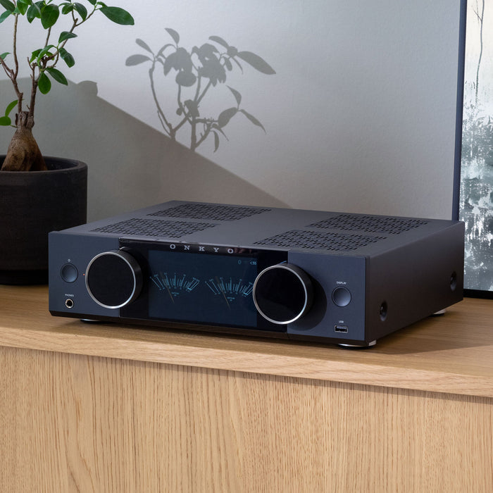 Onkyo Muse Y-40 Network Integrated Amplifier 150W Hi-Fi Stereo Amp w/ DAC Wi‑Fi Bluetooth AirPlay 2 & Chromecast - Silver