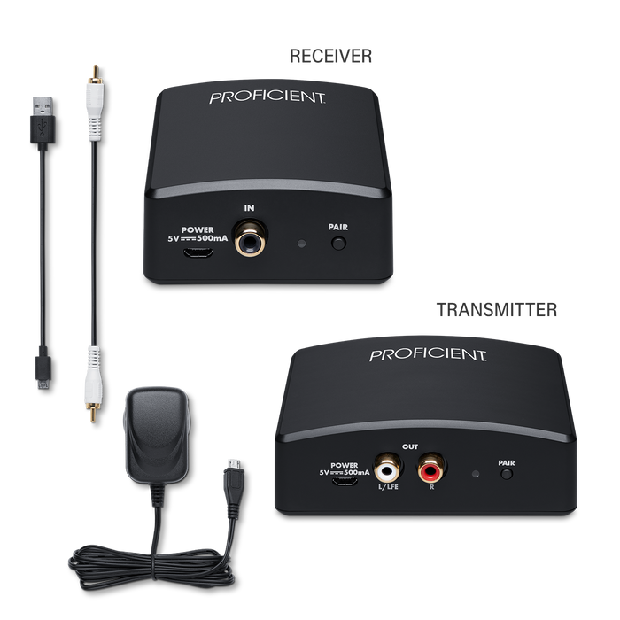 Proficient PAS-WIR-SUB-KIT-US Audio System Wireless Subwoofer Kit Up to 30FT - Black