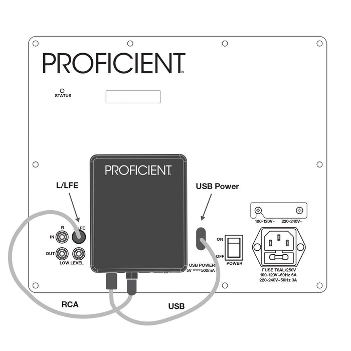 Proficient PAS-WIR-SUB-KIT-US Audio System Wireless Subwoofer Kit Up to 30FT - Black