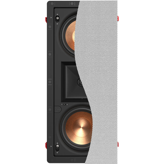 Klipsch PRO-25RW LCR 5.25" 300 Watts 8 Ohms Home Audio Dual In-Wall LCR Speaker, White (Each)