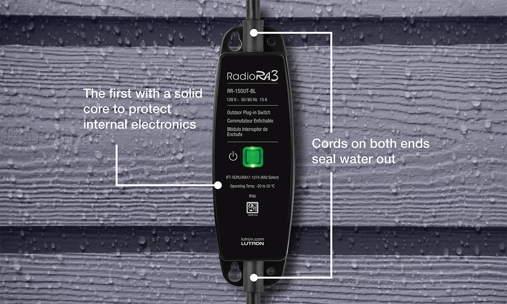 Lutron RR-15OUT-BL Radiora 3 Outdoor Plug-in Switch 120V - Black