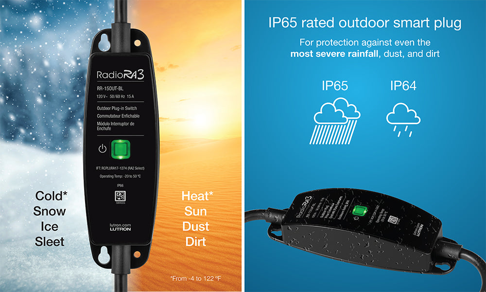 Lutron RR-15OUT-BL Radiora 3 Outdoor Plug-in Switch 120V - Black