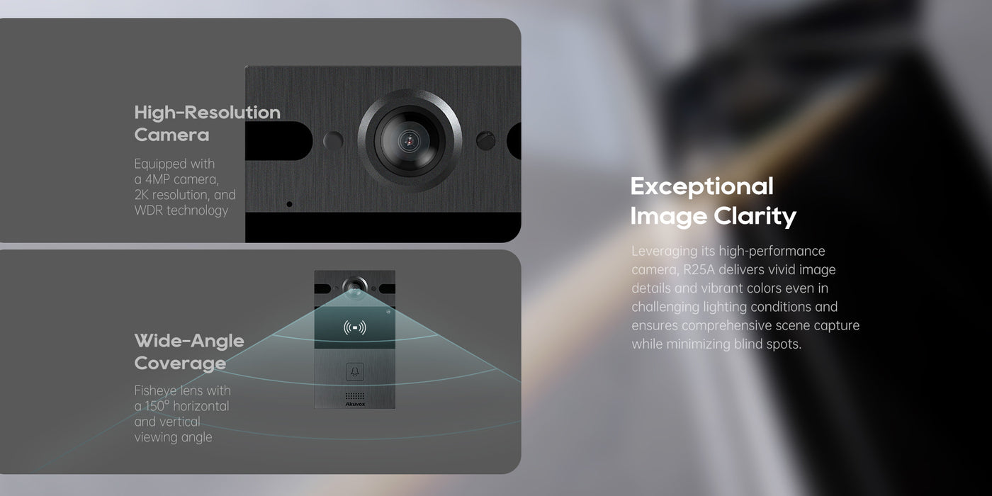 Akuvox R25A SIP Single Button 4M Pixels Camera PoE IP65 Rated Numeric Keypad Video Door Phone - Black