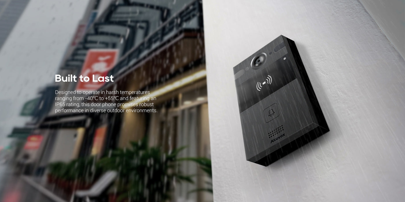 Akuvox R25A SIP Single Button 4M Pixels Camera PoE IP65 Rated Numeric Keypad Video Door Phone - Black