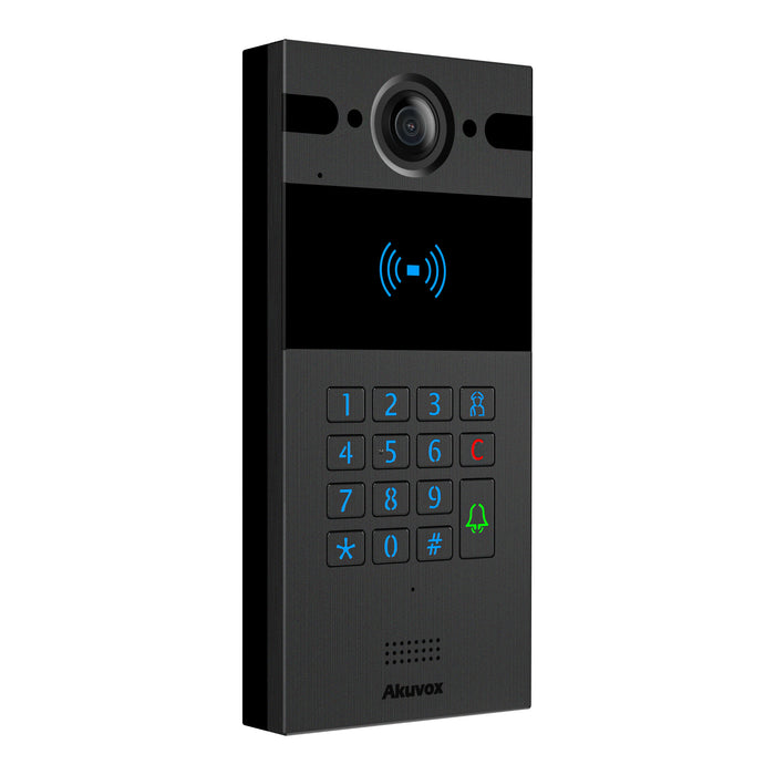 Akuvox R25K 4MP 10" Ultra Wide-angle Video Door Phone Fisheye Cam Reader Pinpad - Black