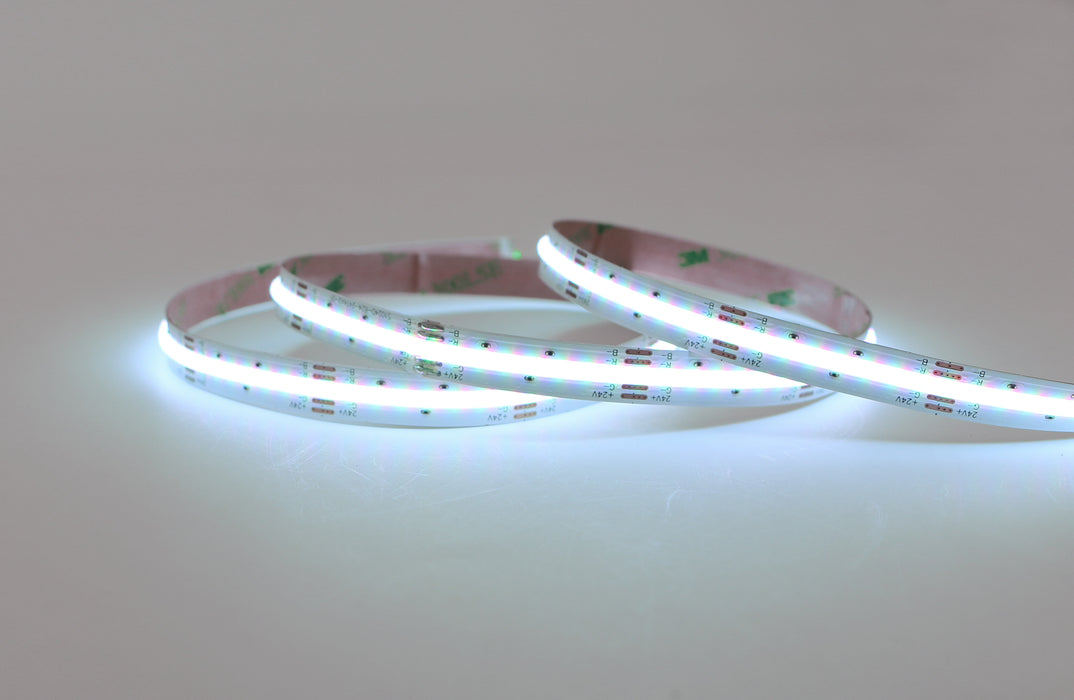 16.4FT COB LED Strip Light RGB 12V, 576 LEDs/m, IP20 Indoor Flexible Accent Lighting Tape