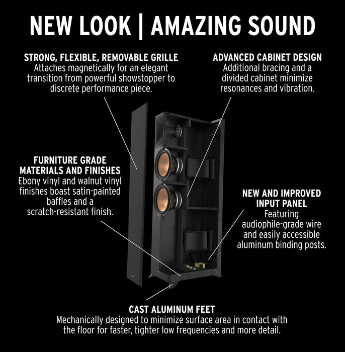 Klipsch Reference Premiere RP-8000F II Floorstanding Speaker 600 Watts Home Audio - Walnut (each)