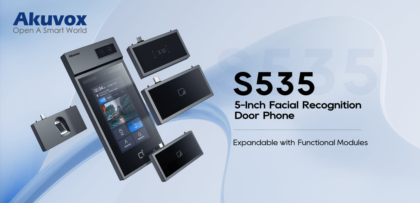 Akuvox S535 5" Smart Video Door Phone with Face Recognition Fingerprint & Mobile Access