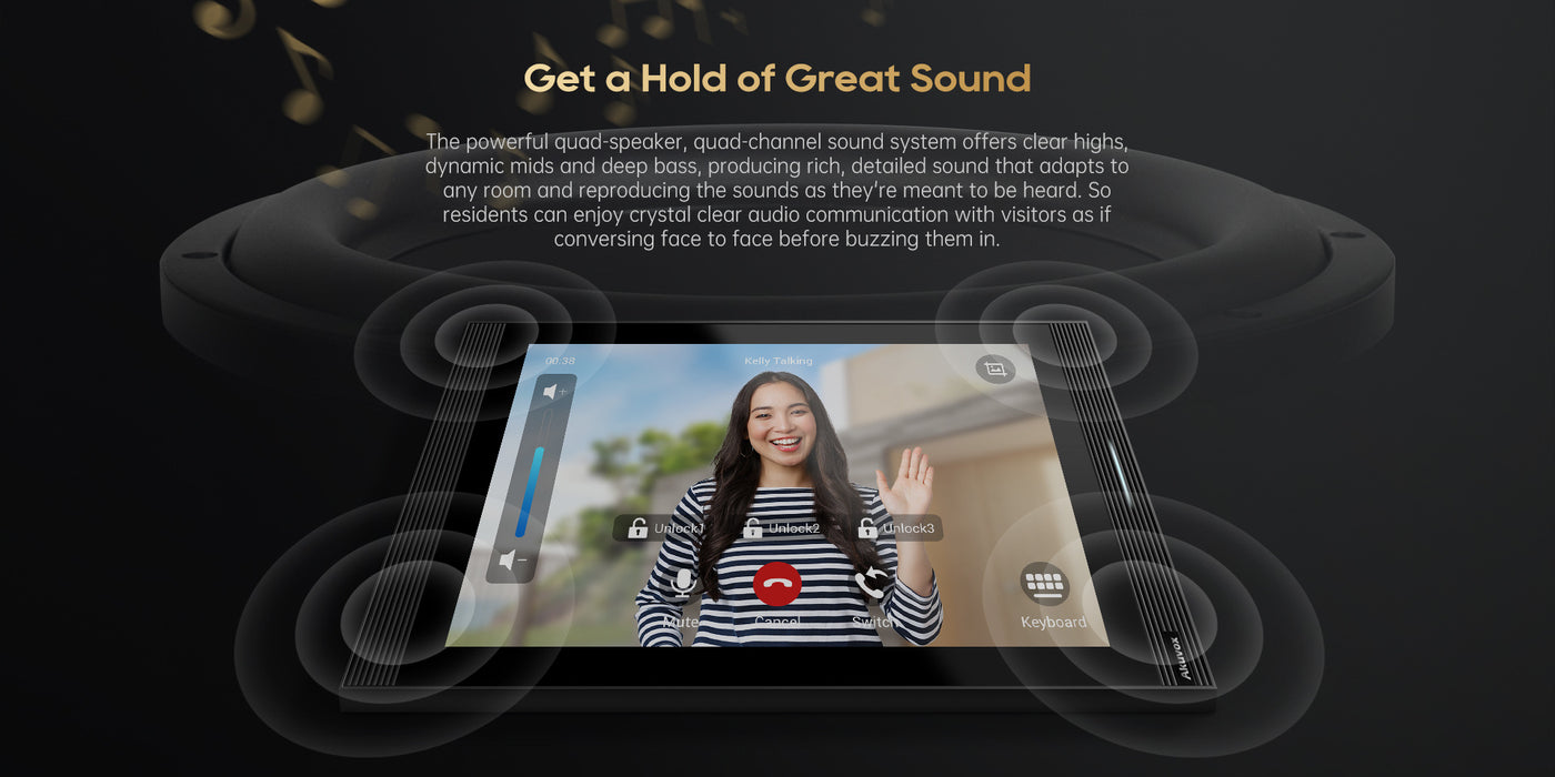 Akuvox S567A 10.1" On-Wall Mounted Android 12 OS IP Indoor Monitor with Capacitive Touch Screen, 5MP Camera, Bluetooth, Wi-Fi 6, RS485 and PoE Support