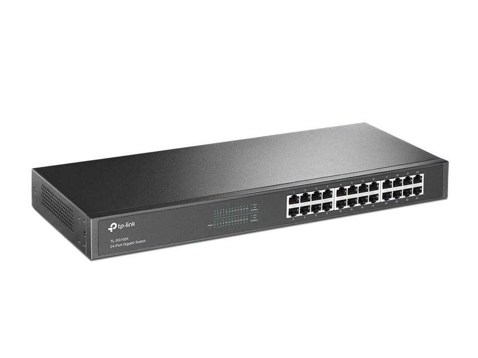 TP-Link TL-SG1024 24-Port Gigabit Ethernet Unmanaged Switch Plug & Play Fanless Metal Design