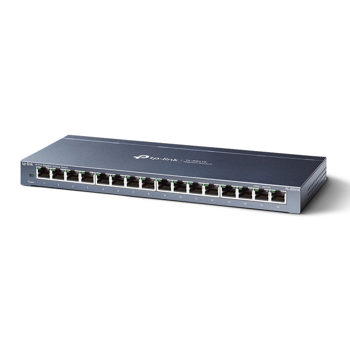 TP-Link TL-SG116 16-Port Unmanaged Gigabit PoE Network Ethernet Switch Desktop/ Wall-Mount