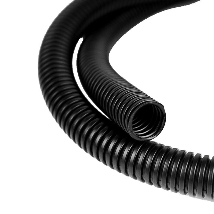 Polyethylene Flexible Split Loom Tubing 3/8 Inch Diameter Coil Black (25,50, 100 FT)