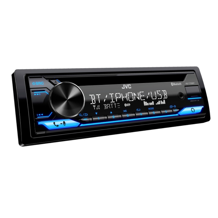 JVC KD-T720BT Single Din CD Receiver, Bluetooth, CD, MP3, USB, AUX Input AM/FM Radio Car Stereo