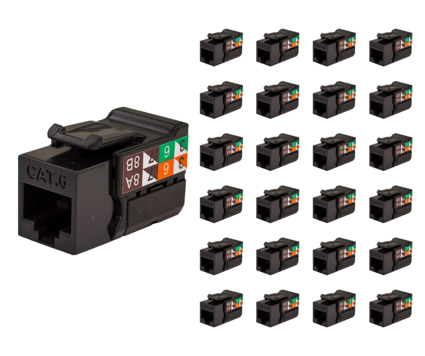 Vertical Cable 352-V2702/BK/25 CAT6 RJ45 Keystone Jack V-Max Series Unshielded - Black (25 pack)