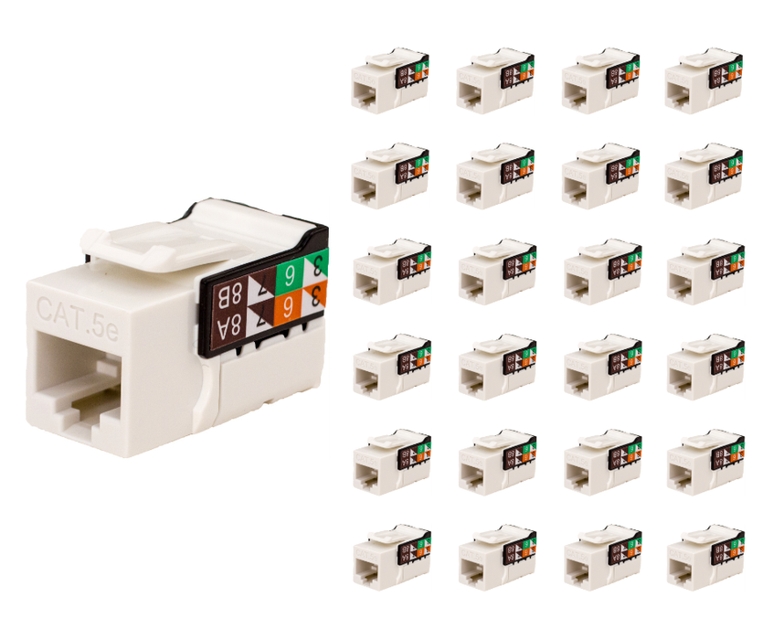 Vertical Cable 351-V2610/WH/25 CAT6 RJ45 Keystone Jack V-Max 351 Series Unshielded - White (25 pack)