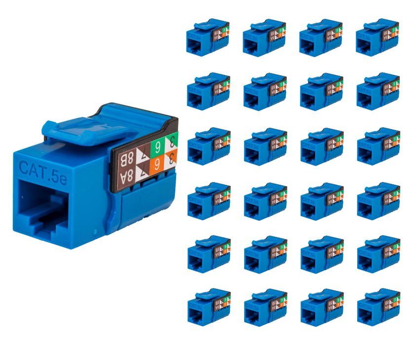Vertical Cable 351-V2603/BL/25 CAT6 RJ45 Keystone Jack V-Max 351 Series Unshielded - Blue (25 pack)