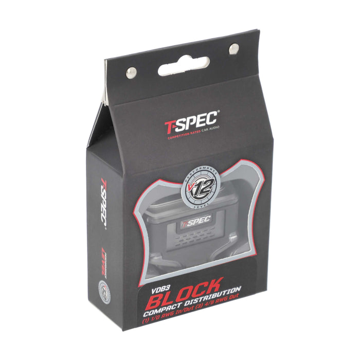 T-spec VDB3 3-Position 1/0-4 AWG in (3) 4/8 AWG Out Ground Distribution Block