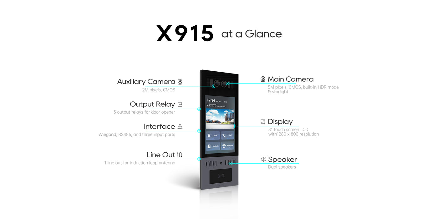 Akuvox X915 Smart IP Video Door Phone with 8" Touchscreen & Advanced Access Control