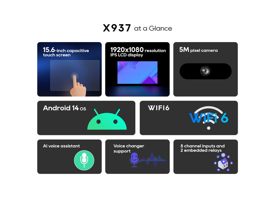 Akuvox X937 15.6" Smart Android Indoor Monitor with AI Voice Assistant Video Intercom & Security Integration