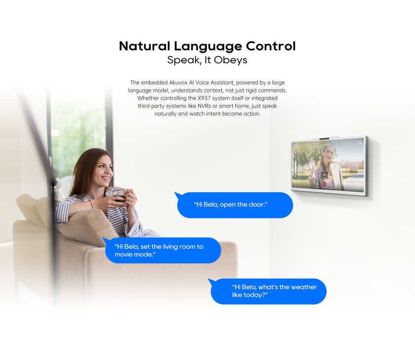 Akuvox X937 15.6" Smart Android Indoor Monitor with AI Voice Assistant Video Intercom & Security Integration
