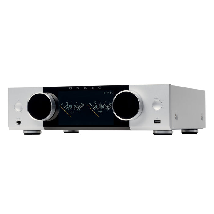 Onkyo Muse Y-40 Network Integrated Amplifier 150W Hi-Fi Stereo Amp w/ DAC Wi‑Fi Bluetooth AirPlay 2 & Chromecast - Silver