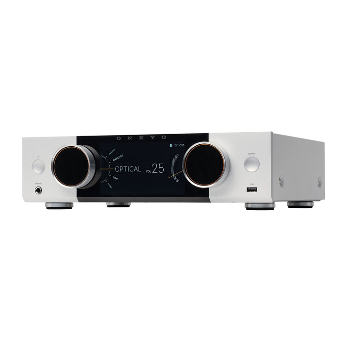 Onkyo Muse Y-50 Hi-Fi Streaming Amplifier 250W Power Built-In DAC HDMI ARC Wi-Fi & Bluetooth - Silver