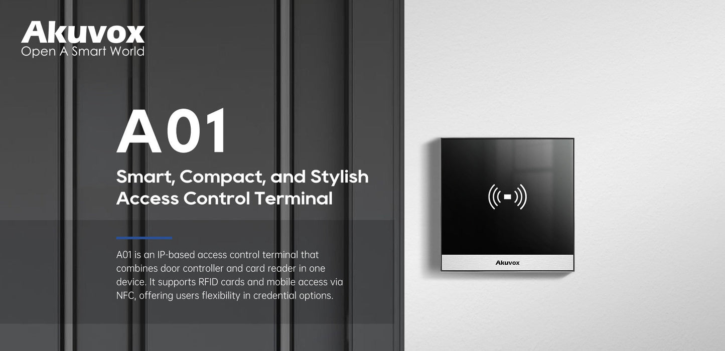 Akuvox A01S IP RFID & NFC Access Control Terminal Reader with PoE