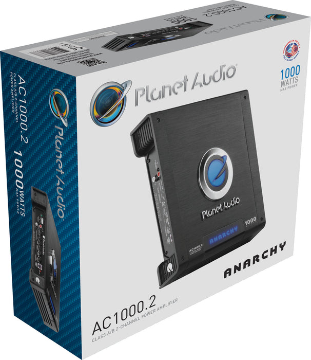 Planet Audio AC1000.2 2-Channel 1000 Watt MOSFET Power Class A/B Car Amplifier