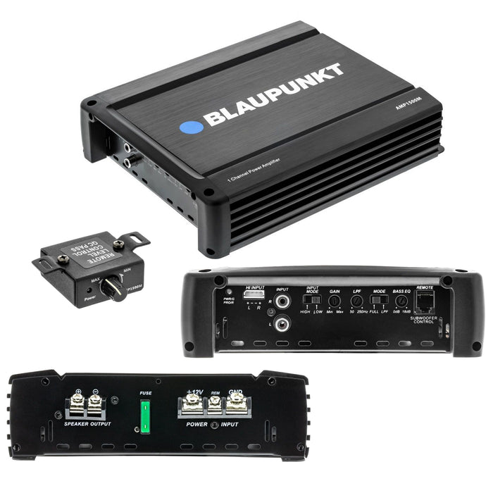 Blaupunkt AMP1500M 1500 Watt Class AB Monoblock Car Audio Amplifier with Remote