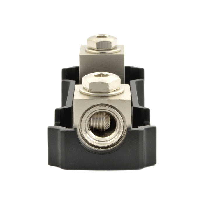 1/0 or 4 Gauge In-Out Inline ANL Fuse Holder nickel plated brass with heat-resistant cover