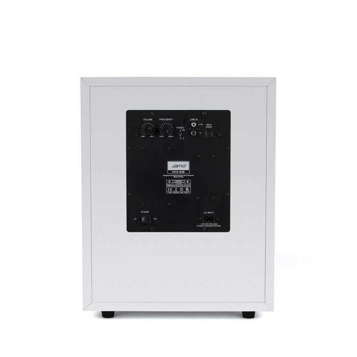 Jamo C910 10" Front-Firing Polyfiber Woofer 200W Class D AMP Powered Subwoofer - White (each)