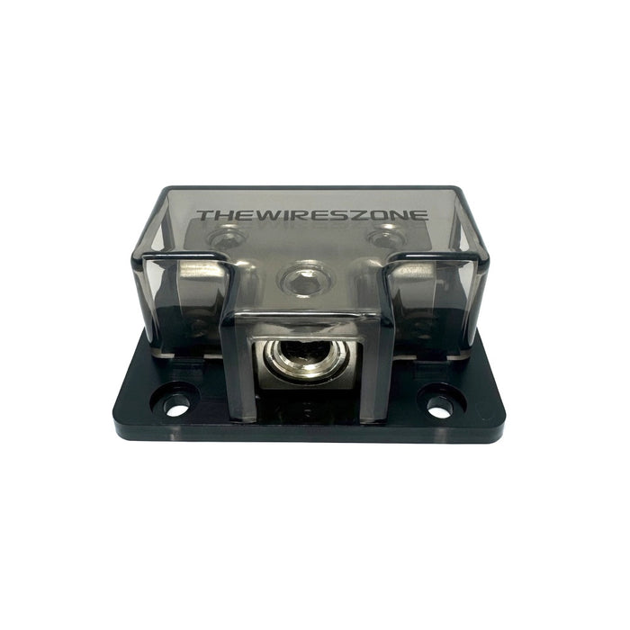 1/0 or 4 Gauge Input to 2 x 4 or 8 Gauge Output Power/Ground Distribution Block
