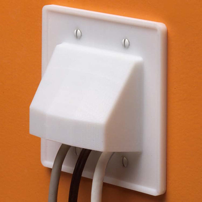 Arlington CE2 2-Gang Reversible Low-Voltage Cable Entrance Plate White